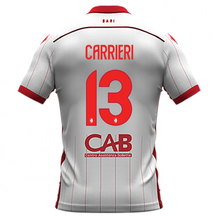 Danxen Hombre Camiseta Vitantonio Carrieri #13 Blanco Rojo 1ª Equipación 2025/26 La Camisa México