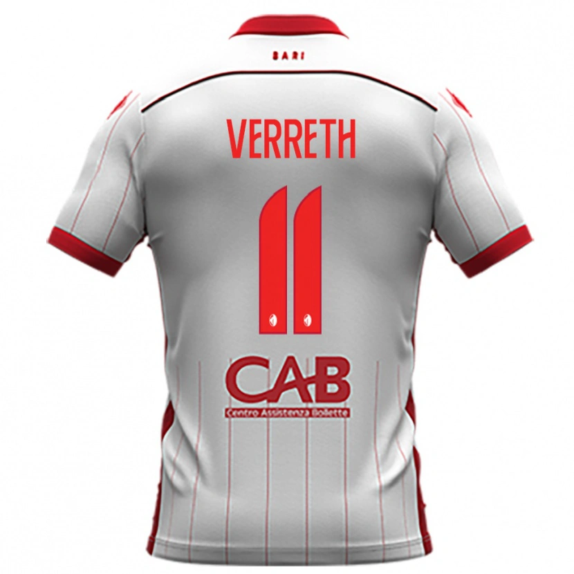 Danxen Hombre Camiseta Matthias Verreth #11 Blanco Rojo 1ª Equipación 2025/26 La Camisa México