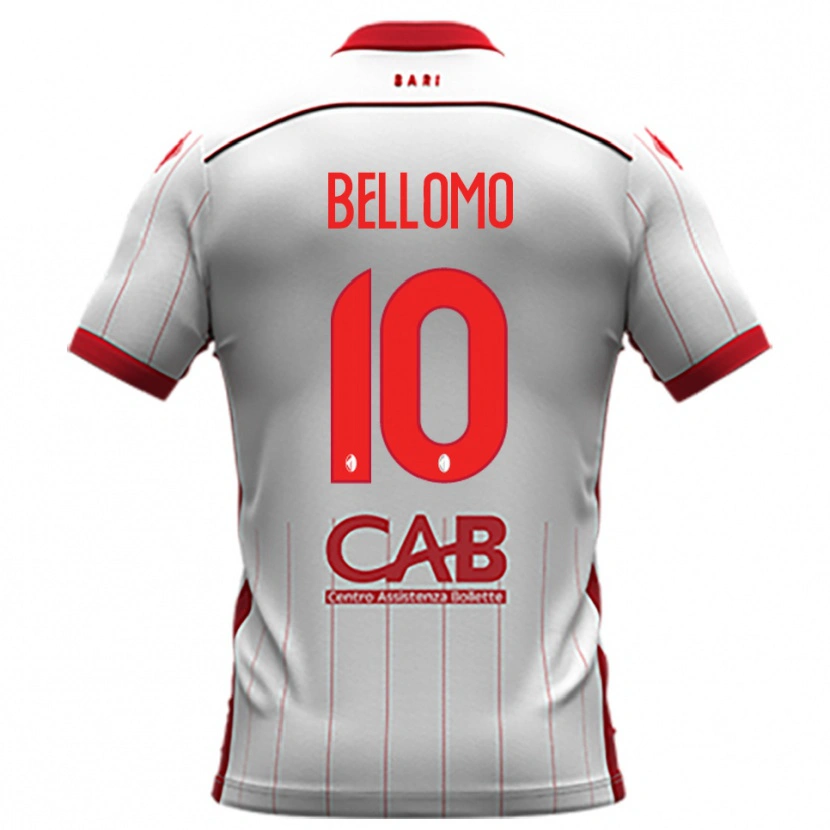 Danxen Hombre Camiseta Nicola Bellomo #10 Blanco Rojo 1ª Equipación 2025/26 La Camisa México