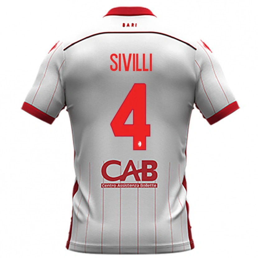 Danxen Hombre Camiseta Federico Sivilli #4 Blanco Rojo 1ª Equipación 2025/26 La Camisa México