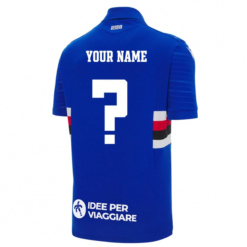 Danxen Hombre Camiseta Su Nombre #0 Azul Blanco 1ª Equipación 2025/26 La Camisa México