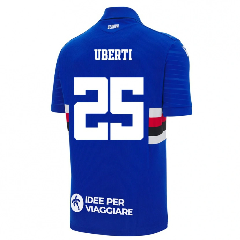 Danxen Hombre Camiseta Nicolò Uberti #25 Azul Blanco 1ª Equipación 2025/26 La Camisa México