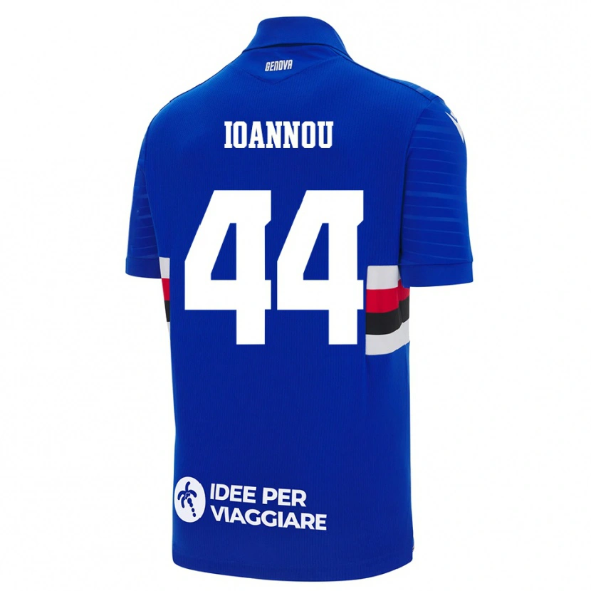 Danxen Hombre Camiseta Nikolas Ioannou #44 Azul Blanco 1ª Equipación 2025/26 La Camisa México