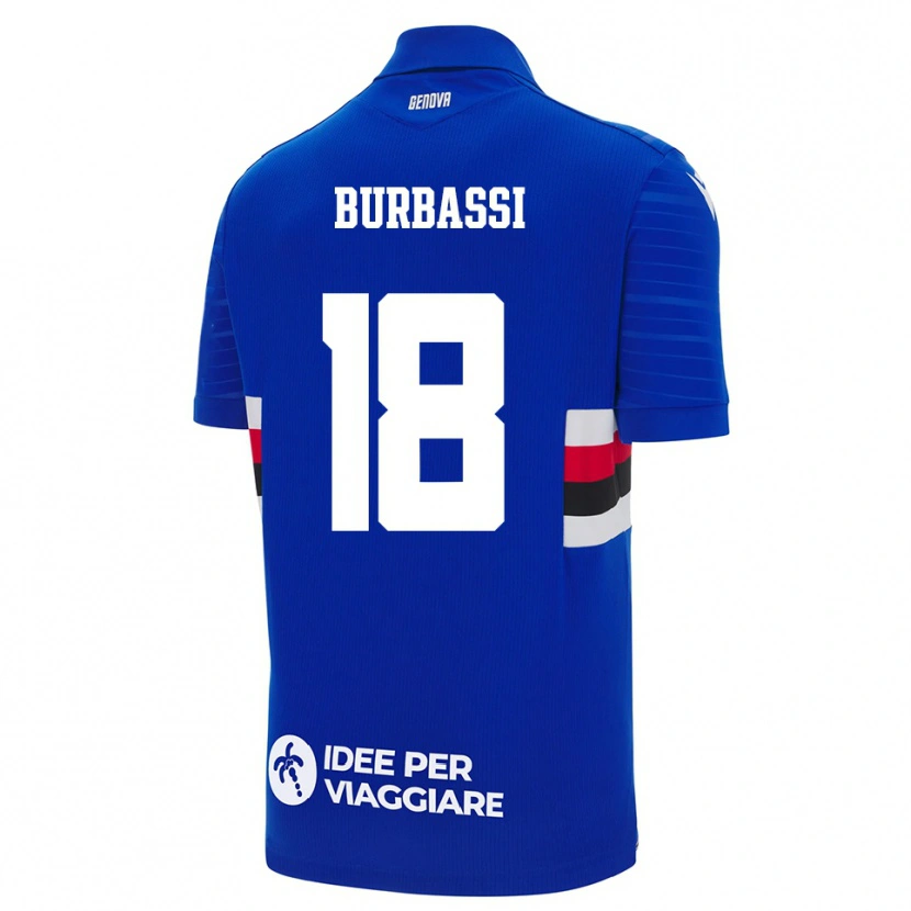 Danxen Hombre Camiseta Giada Burbassi #18 Azul Blanco 1ª Equipación 2025/26 La Camisa México