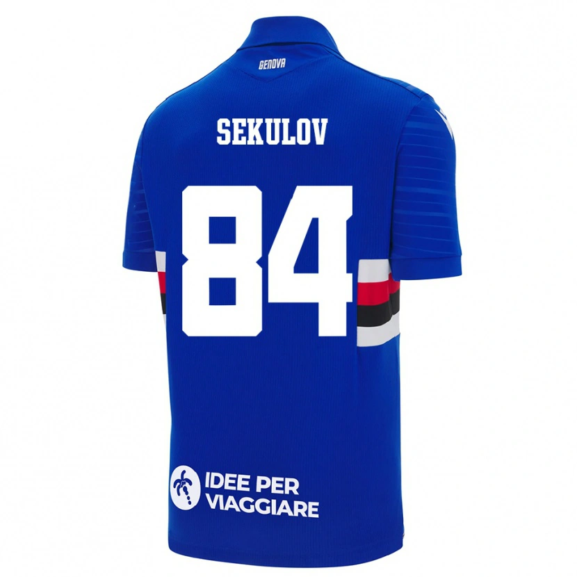 Danxen Hombre Camiseta Nikola Sekulov #84 Azul Blanco 1ª Equipación 2025/26 La Camisa México