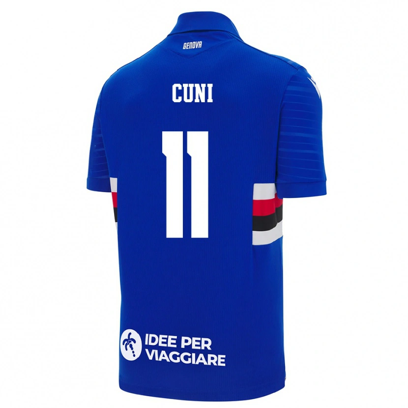 Danxen Hombre Camiseta Marvin Cuni #11 Azul Blanco 1ª Equipación 2025/26 La Camisa México