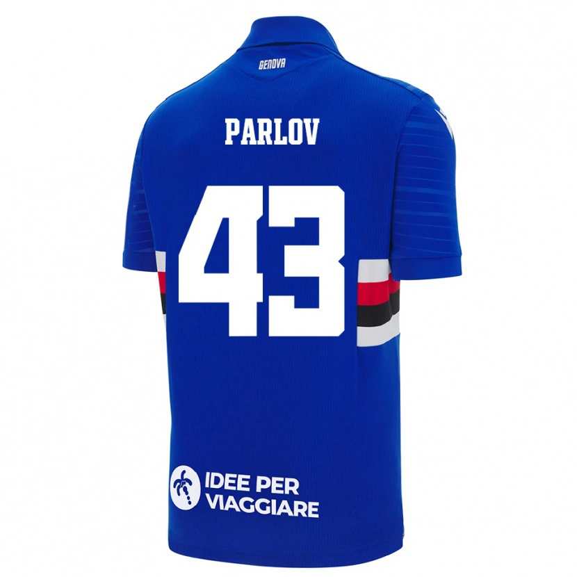 Danxen Hombre Camiseta Benjamin Parlov #43 Azul Blanco 1ª Equipación 2025/26 La Camisa México