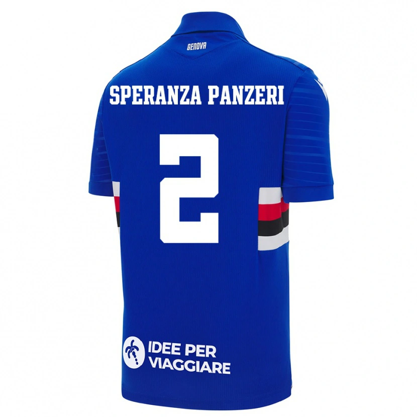 Danxen Hombre Camiseta Vanessa Speranza Panzeri #2 Azul Blanco 1ª Equipación 2025/26 La Camisa México