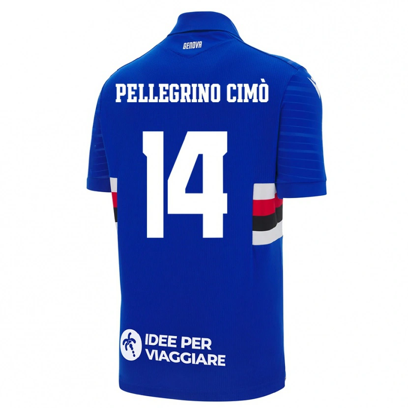 Danxen Hombre Camiseta Giada Pellegrino Cimò #14 Azul Blanco 1ª Equipación 2025/26 La Camisa México
