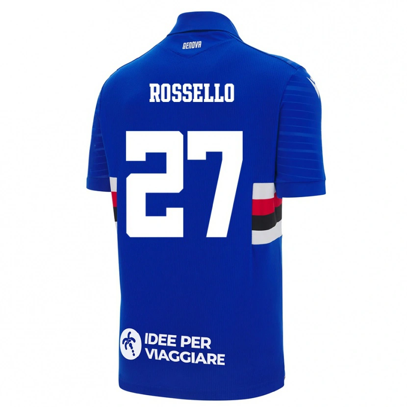 Danxen Hombre Camiseta Simone Rossello #27 Azul Blanco 1ª Equipación 2025/26 La Camisa México