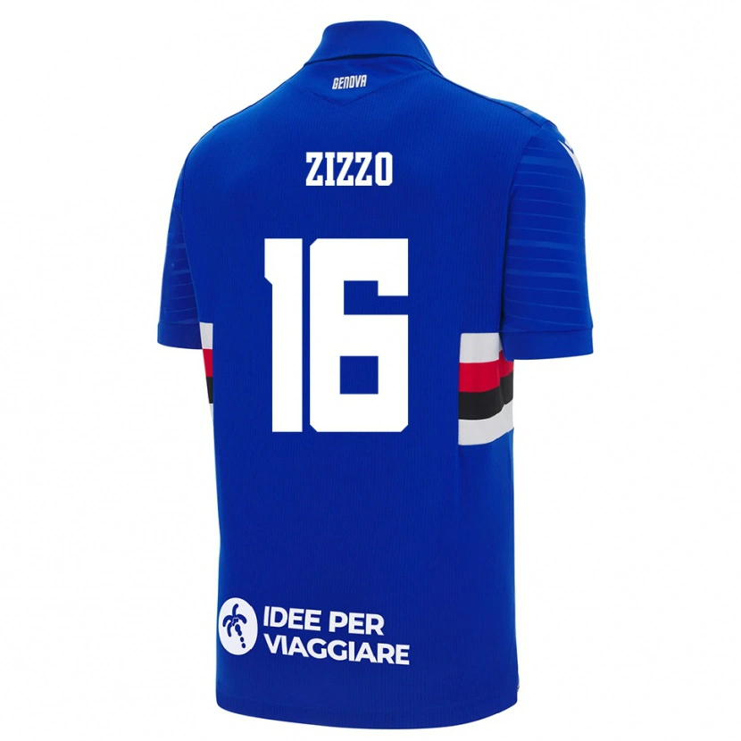 Danxen Hombre Camiseta Vincenzo Zizzo #16 Azul Blanco 1ª Equipación 2025/26 La Camisa México