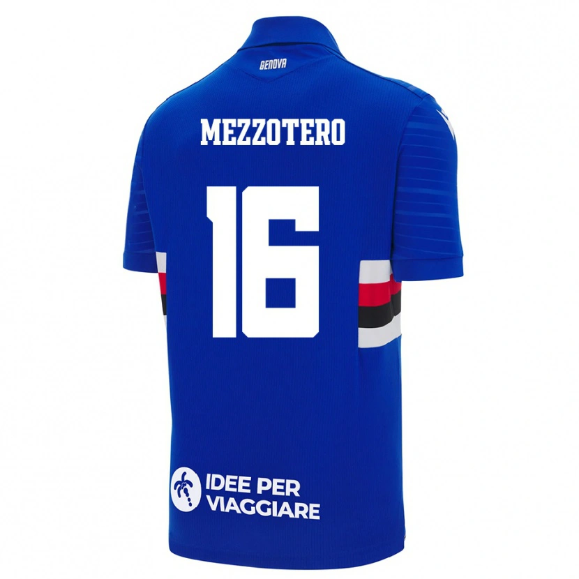 Danxen Hombre Camiseta Lorenzo Mezzotero #16 Azul Blanco 1ª Equipación 2025/26 La Camisa México