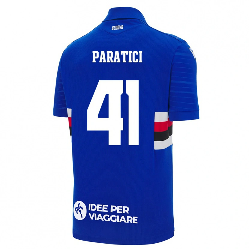Danxen Hombre Camiseta Lorenzo Paratici #41 Azul Blanco 1ª Equipación 2025/26 La Camisa México