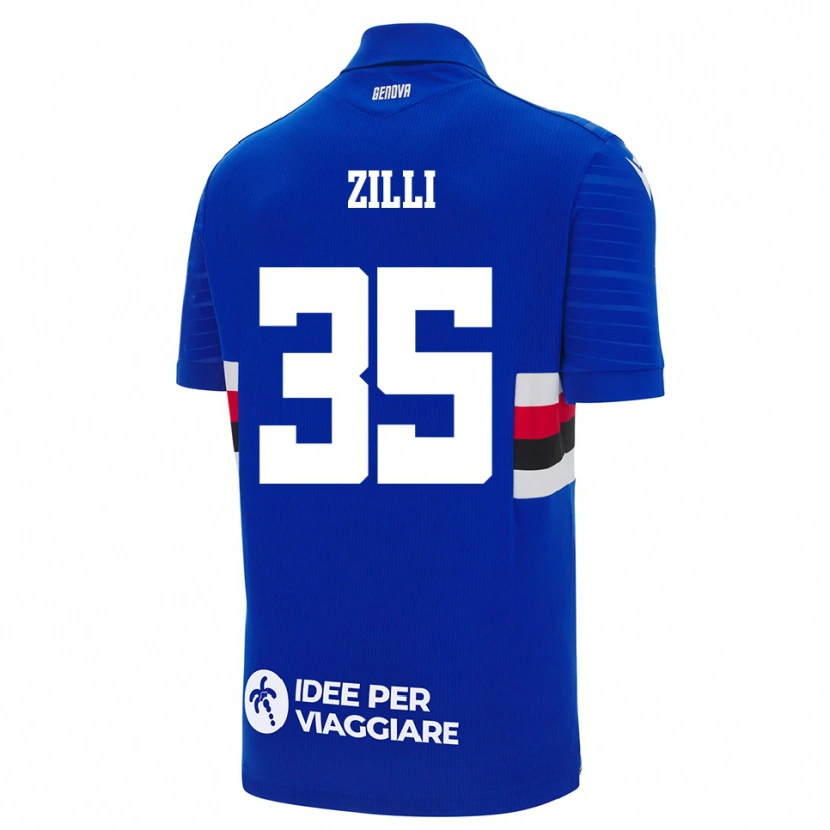 Danxen Hombre Camiseta Elisa Zilli #35 Azul Blanco 1ª Equipación 2025/26 La Camisa México