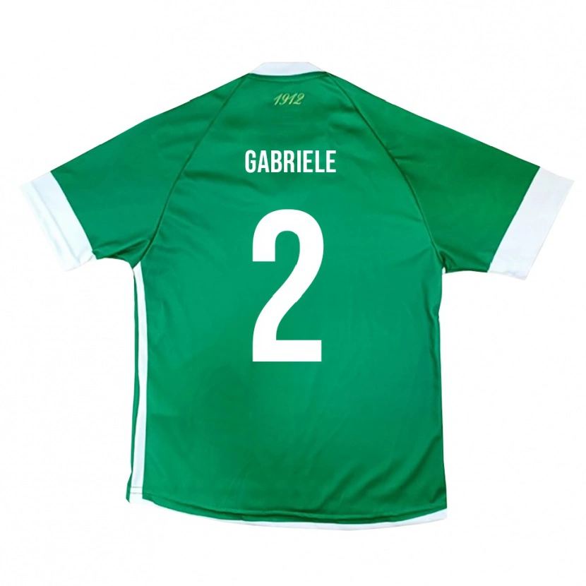 Danxen Hombre Camiseta Luigi Gabriele #2 Verde Blanco 1ª Equipación 2025/26 La Camisa México