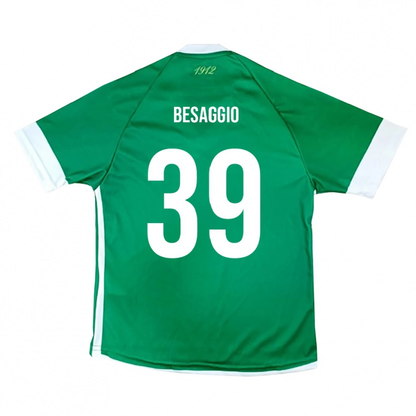Danxen Hombre Camiseta Michele Besaggio #39 Verde Blanco 1ª Equipación 2025/26 La Camisa México