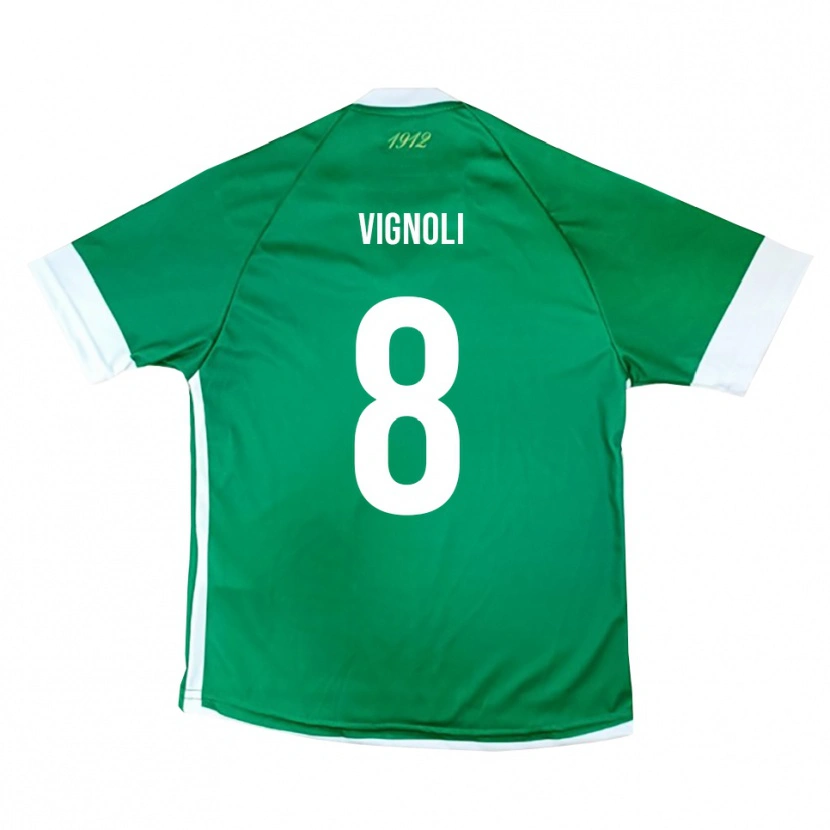 Danxen Hombre Camiseta Matteo Vignoli #8 Verde Blanco 1ª Equipación 2025/26 La Camisa México