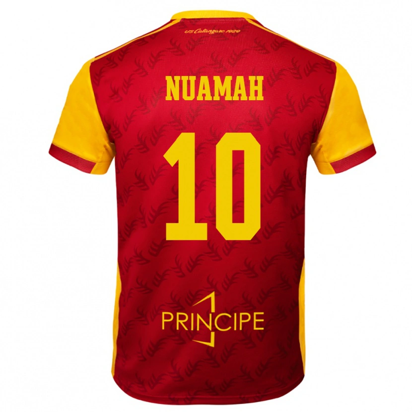 Danxen Hombre Camiseta Patrick Nuamah #10 Amarillo Rojo 1ª Equipación 2025/26 La Camisa México