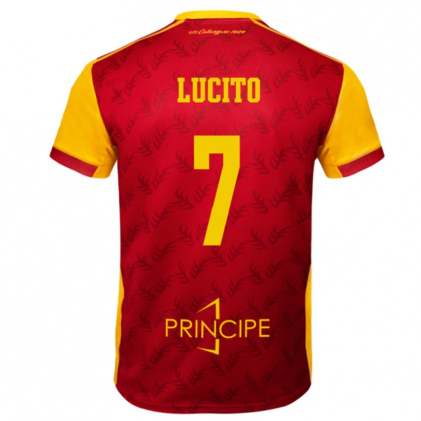 Danxen Hombre Camiseta Adriano Lucito #7 Amarillo Rojo 1ª Equipación 2025/26 La Camisa México