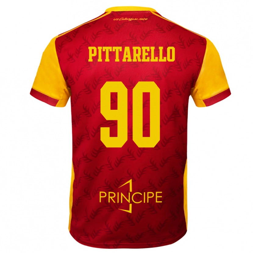 Danxen Hombre Camiseta Filippo Pittarello #90 Amarillo Rojo 1ª Equipación 2025/26 La Camisa México