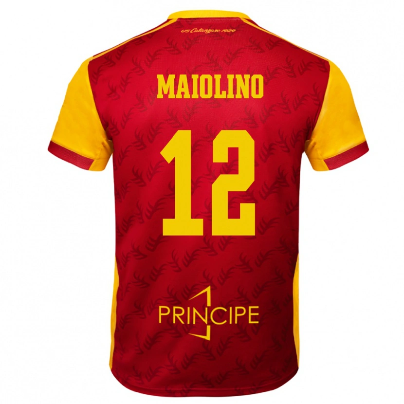 Danxen Hombre Camiseta Alex Maiolino #12 Amarillo Rojo 1ª Equipación 2025/26 La Camisa México