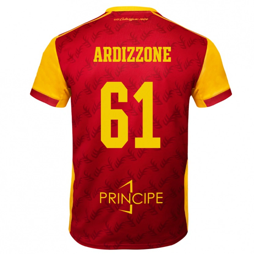 Danxen Hombre Camiseta Simone Ardizzone #61 Amarillo Rojo 1ª Equipación 2025/26 La Camisa México
