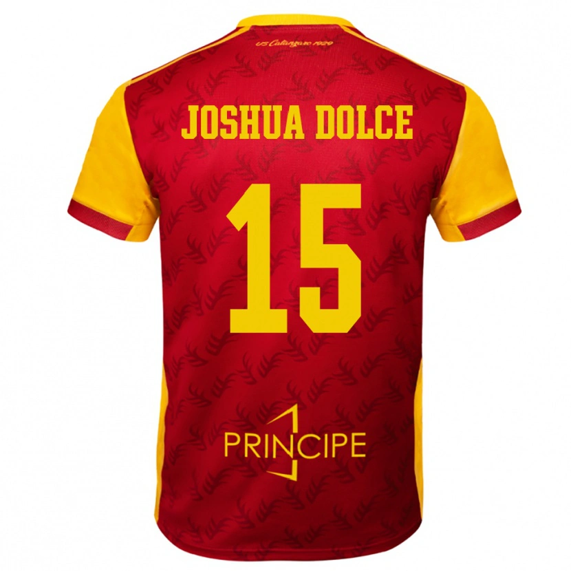 Danxen Hombre Camiseta Dave Joshua Dolce #15 Amarillo Rojo 1ª Equipación 2025/26 La Camisa México