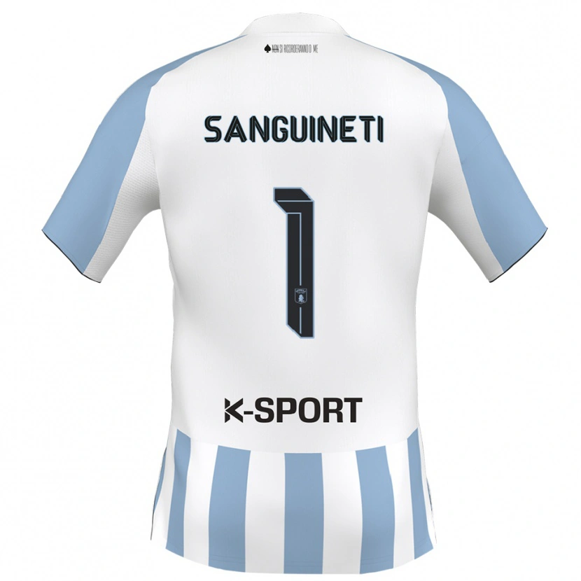 Danxen Hombre Camiseta Michele Sanguineti #1 Blanco Azul Cielo 1ª Equipación 2025/26 La Camisa México