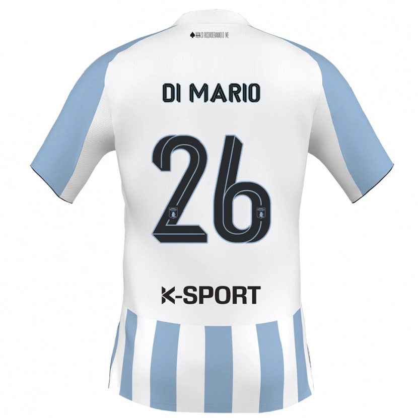 Danxen Hombre Camiseta Stefano Di Mario #26 Blanco Azul Cielo 1ª Equipación 2025/26 La Camisa México