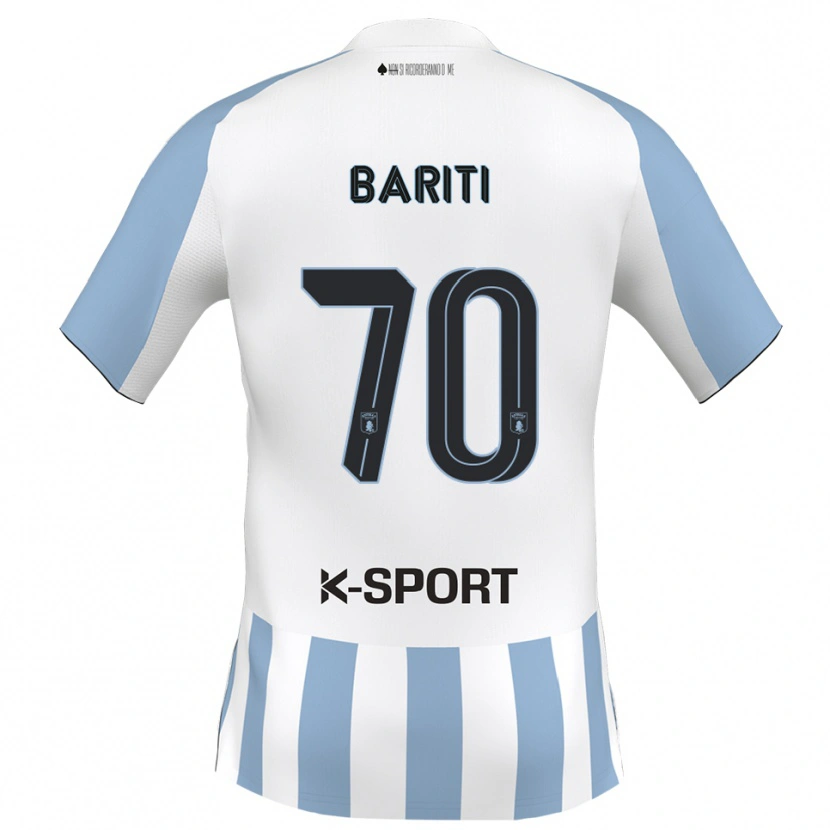 Danxen Hombre Camiseta Davide Bariti #70 Blanco Azul Cielo 1ª Equipación 2025/26 La Camisa México