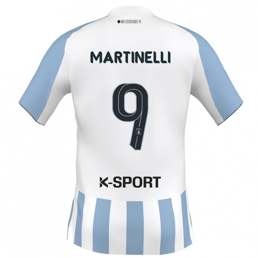 Danxen Hombre Camiseta Riccardo Martinelli #9 Blanco Azul Cielo 1ª Equipación 2025/26 La Camisa México