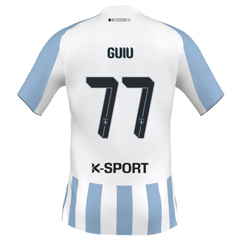 Danxen Hombre Camiseta Bernat Guiu #77 Blanco Azul Cielo 1ª Equipación 2025/26 La Camisa México