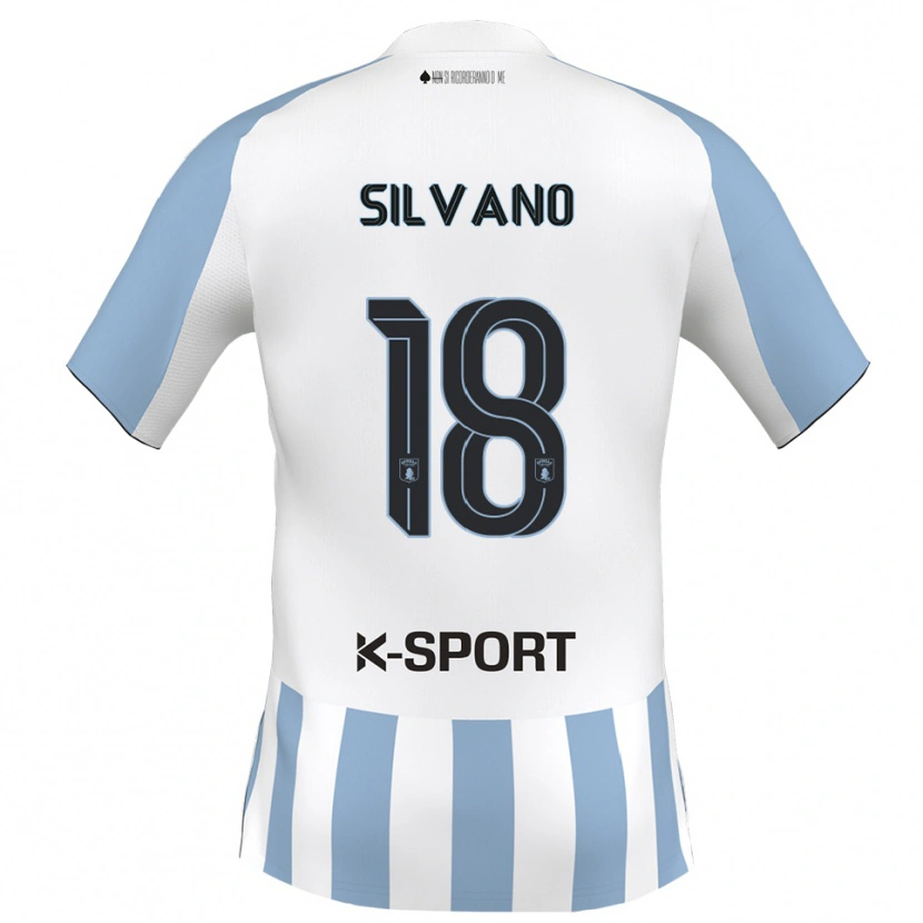 Danxen Hombre Camiseta Matteo Silvano #18 Blanco Azul Cielo 1ª Equipación 2025/26 La Camisa México