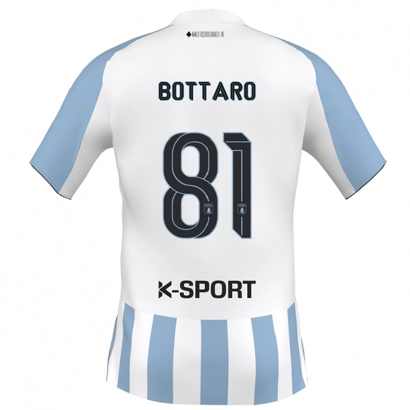 Danxen Hombre Camiseta Andrea Bottaro #81 Blanco Azul Cielo 1ª Equipación 2025/26 La Camisa México