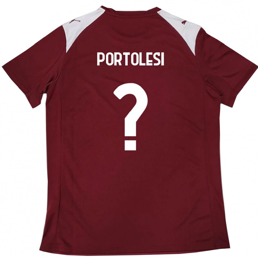 Danxen Hombre Camiseta Sebastien Portolesi #0 Borgoña Blanco 1ª Equipación 2025/26 La Camisa México