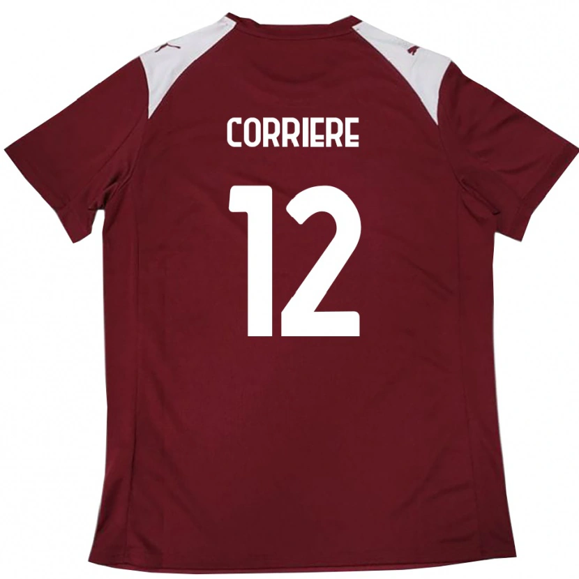 Danxen Hombre Camiseta Francesco Corriere #12 Borgoña Blanco 1ª Equipación 2025/26 La Camisa México