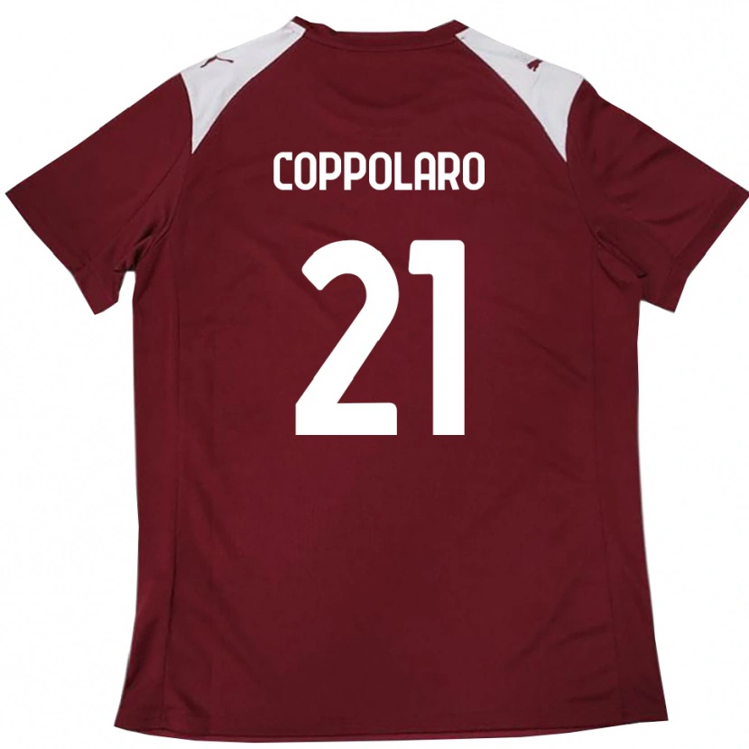 Danxen Hombre Camiseta Mauro Coppolaro #21 Borgoña Blanco 1ª Equipación 2025/26 La Camisa México