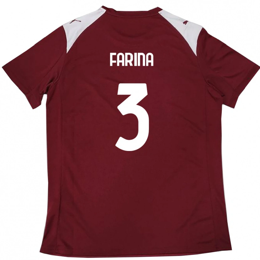 Danxen Hombre Camiseta Alfredo Farina #3 Borgoña Blanco 1ª Equipación 2025/26 La Camisa México