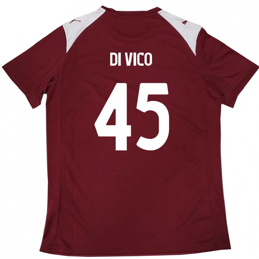 Danxen Hombre Camiseta Rocco Di Vico #45 Borgoña Blanco 1ª Equipación 2025/26 La Camisa México
