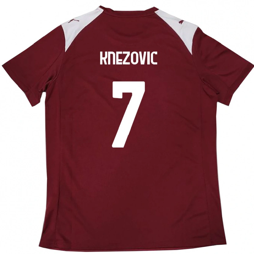 Danxen Hombre Camiseta Borna Knezovic #7 Borgoña Blanco 1ª Equipación 2025/26 La Camisa México