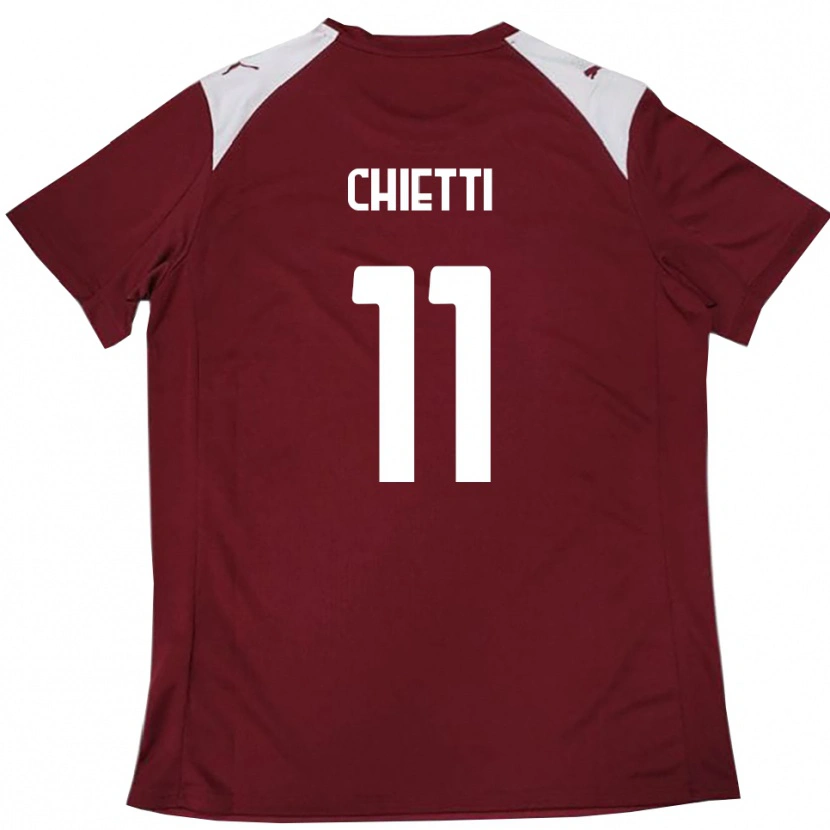 Danxen Hombre Camiseta Francesco Chietti #11 Borgoña Blanco 1ª Equipación 2025/26 La Camisa México
