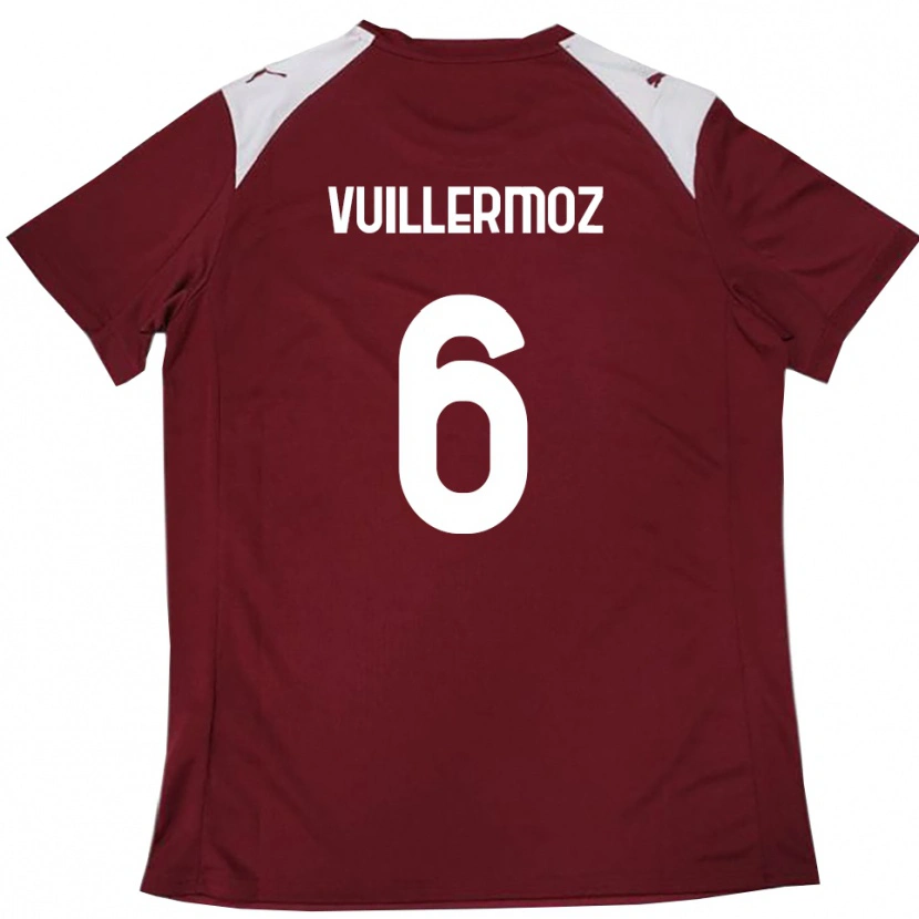 Danxen Hombre Camiseta Joshua Vuillermoz #6 Borgoña Blanco 1ª Equipación 2025/26 La Camisa México
