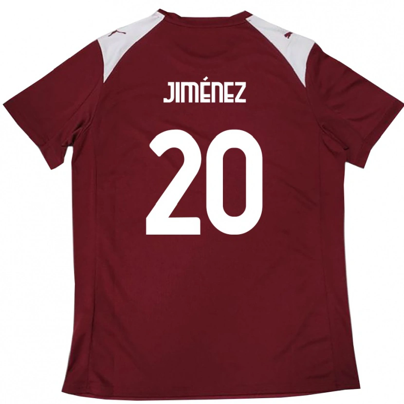 Danxen Hombre Camiseta Kaleb Jiménez #20 Borgoña Blanco 1ª Equipación 2025/26 La Camisa México