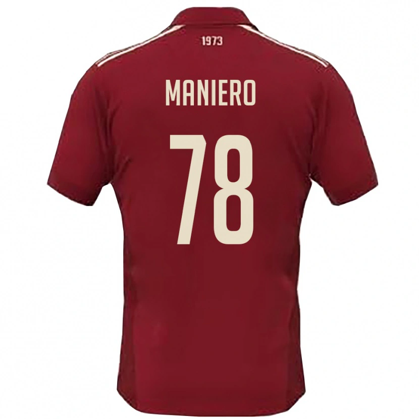 Danxen Hombre Camiseta Luca Maniero #78 Borgoña Blanco 1ª Equipación 2025/26 La Camisa México