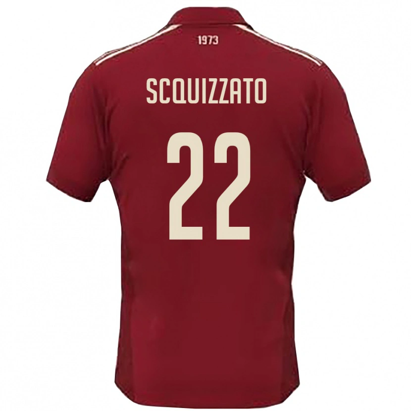 Danxen Hombre Camiseta Edoardo Scquizzato #22 Borgoña Blanco 1ª Equipación 2025/26 La Camisa México