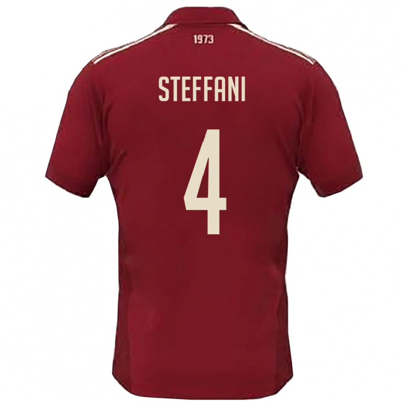 Danxen Hombre Camiseta Riccardo Steffani #4 Borgoña Blanco 1ª Equipación 2025/26 La Camisa México