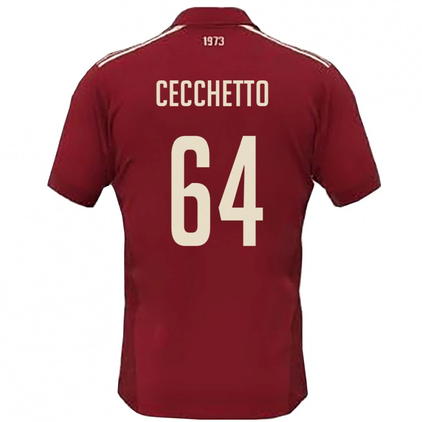 Danxen Hombre Camiseta Andrea Cecchetto #64 Borgoña Blanco 1ª Equipación 2025/26 La Camisa México