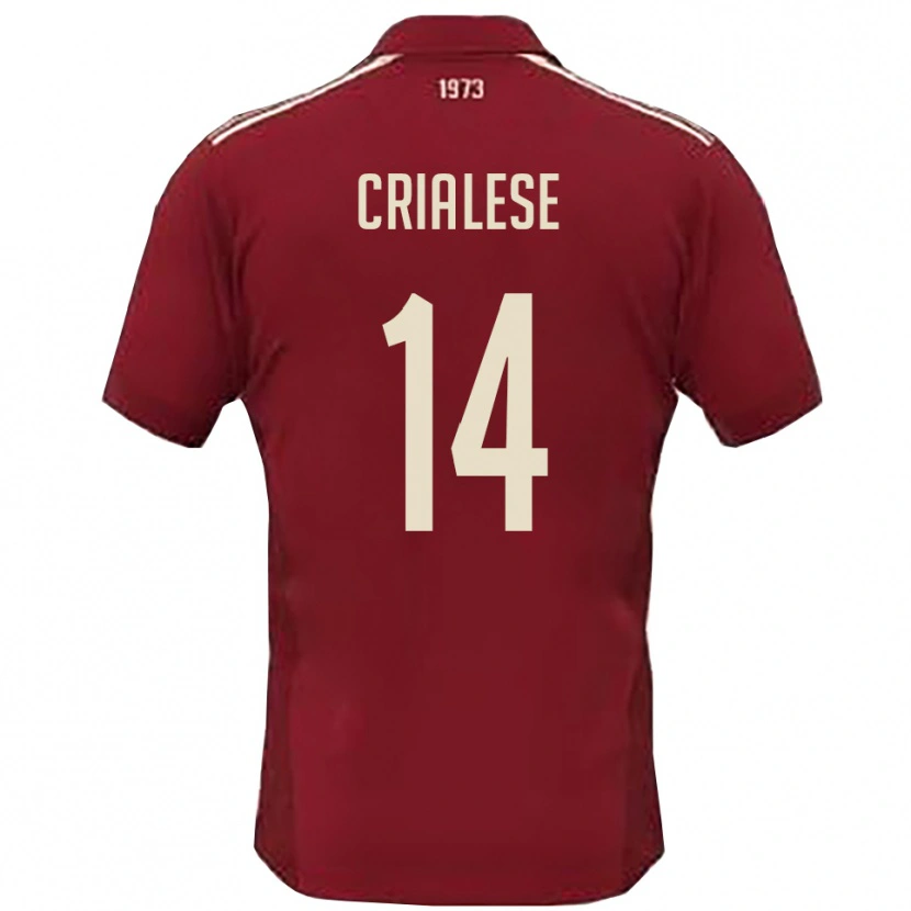 Danxen Hombre Camiseta Carlo Crialese #14 Borgoña Blanco 1ª Equipación 2025/26 La Camisa México