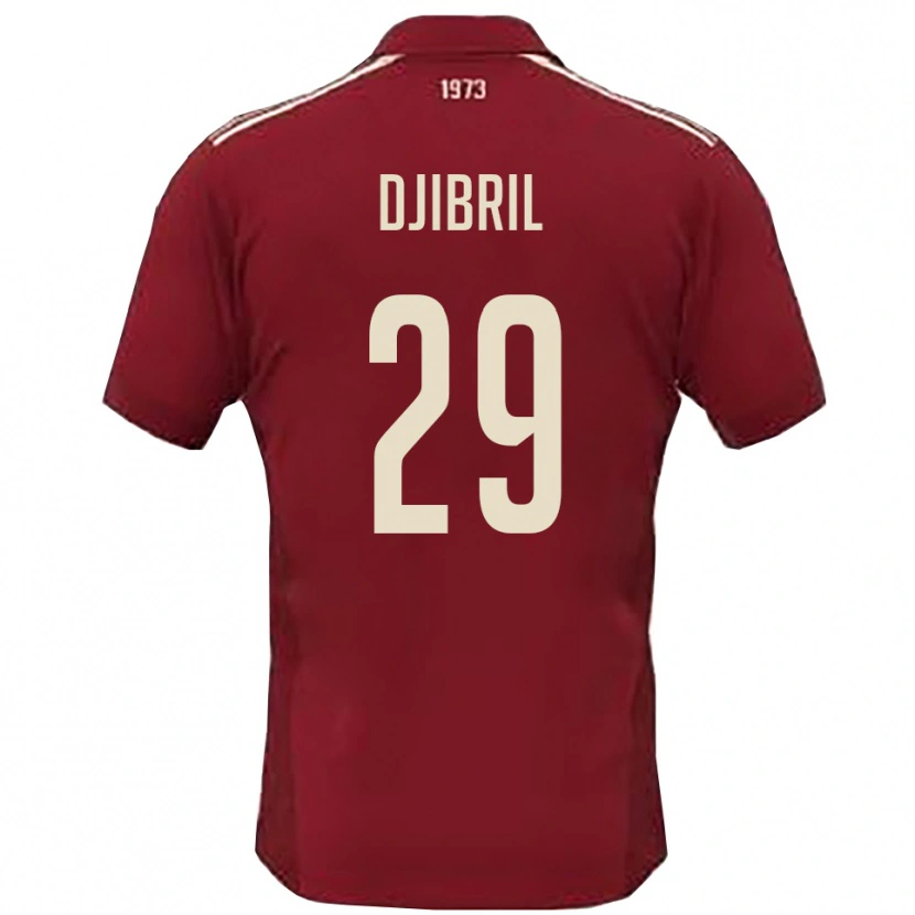 Danxen Hombre Camiseta Akim Djibril #29 Borgoña Blanco 1ª Equipación 2025/26 La Camisa México