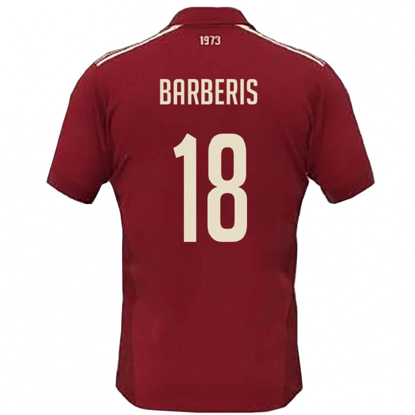 Danxen Hombre Camiseta Andrea Barberis #18 Borgoña Blanco 1ª Equipación 2025/26 La Camisa México
